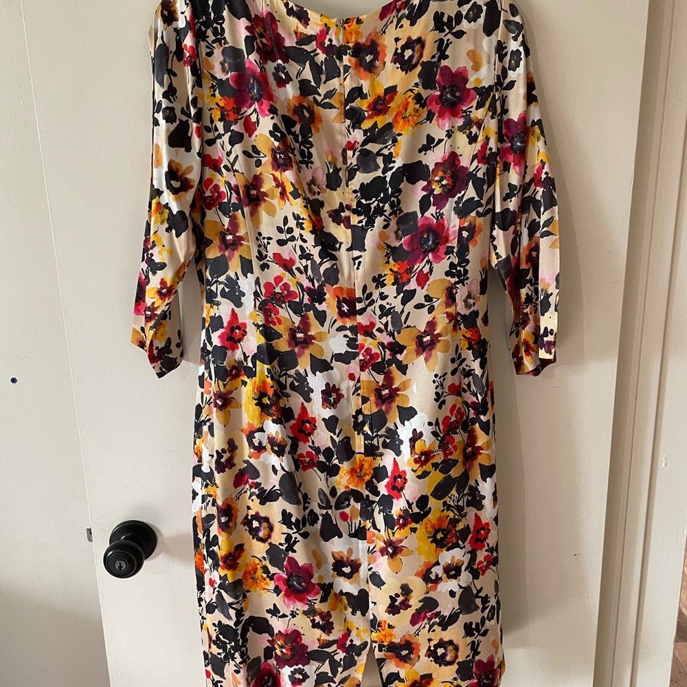 St. John Collection Multicolor Floral Long Sleeve Dress